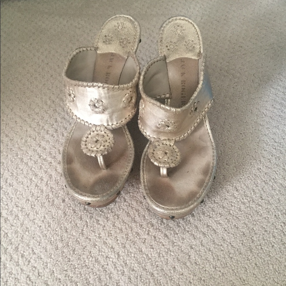 Jack Rogers wedges - gold
